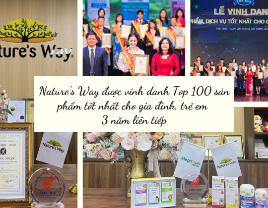 Lần thứ 3 liên tiếp, Nature's Way được vinh danh Top 100 sản phẩm tốt nhất cho gia đình, trẻ em năm 2023
