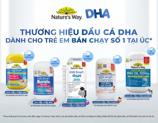 Nature’s Way – Thương hiệu dầu cá DHA dành cho trẻ em bán chạy số 1 tại Úc