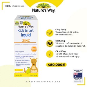 Nature’s Way Kids Smart Liquid ZinC – Hỗ trợ bổ sung kẽm cho trẻ