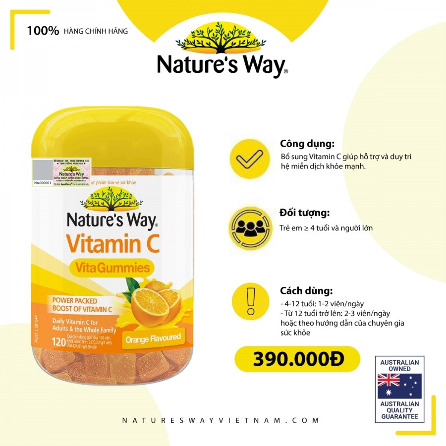 Nature's way Vitamin C Vita Gummies – Bổ sung vitamin C cho cơ thể