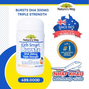 Nature's Way Kids Smart Bursts DHA 300mg Triple Strength - Bổ sung DHA, hỗ trợ tốt cho não bộ và mắt.