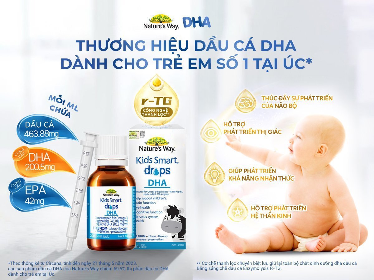 Drops DHA Nature's Way - Sản phẩm được gia đình Salim lựa chọn cho 