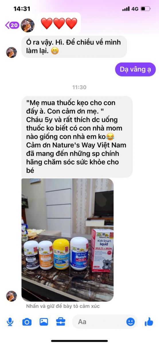 Feedback của mẹ khi chọn sản phẩm Nature's Way chính hãng và không chính hãng