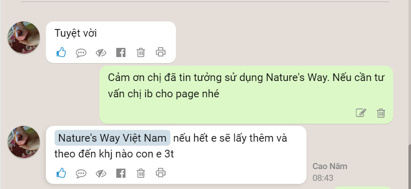 Feedback của mẹ khi chọn sản phẩm Nature's Way chính hãng và không chính hãng