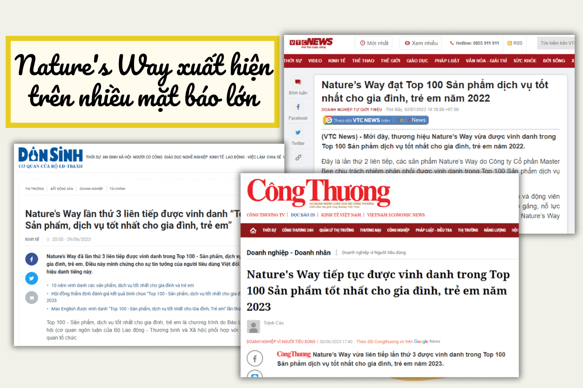 Nature’s Way vinh dự được nhiều trang báo lớn đưa tin